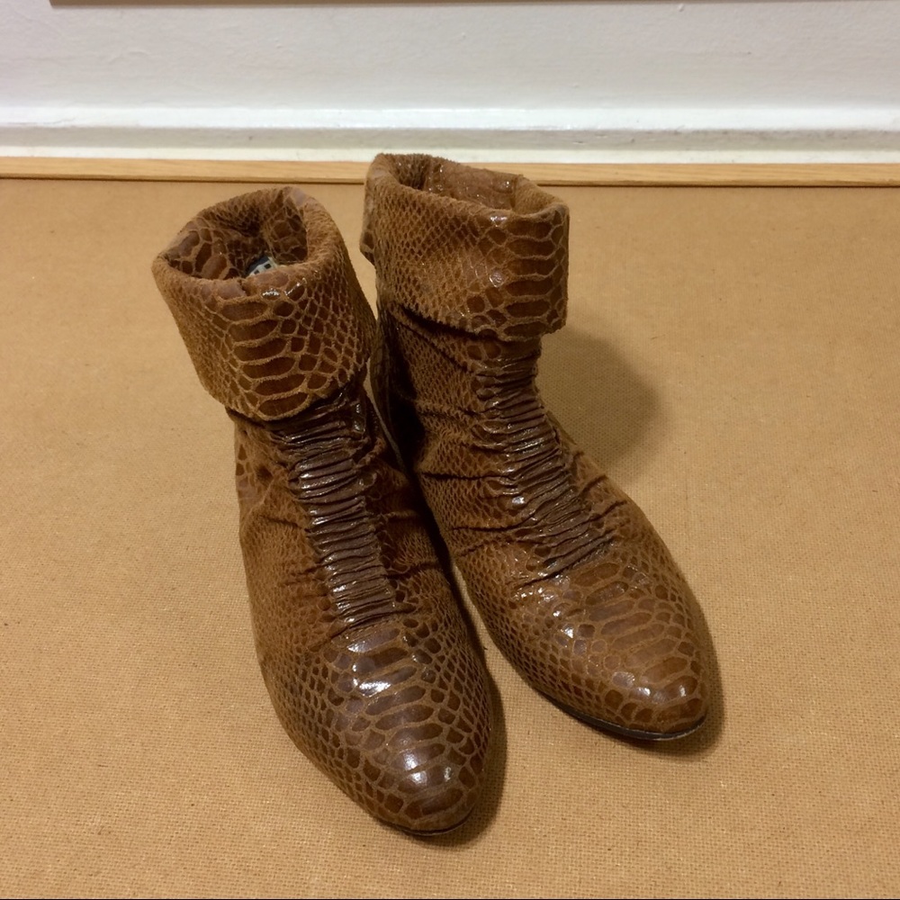 Women’s Aldo Python Brown Flat Booties size 5 US